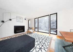 Picture windows in minimalist home living room